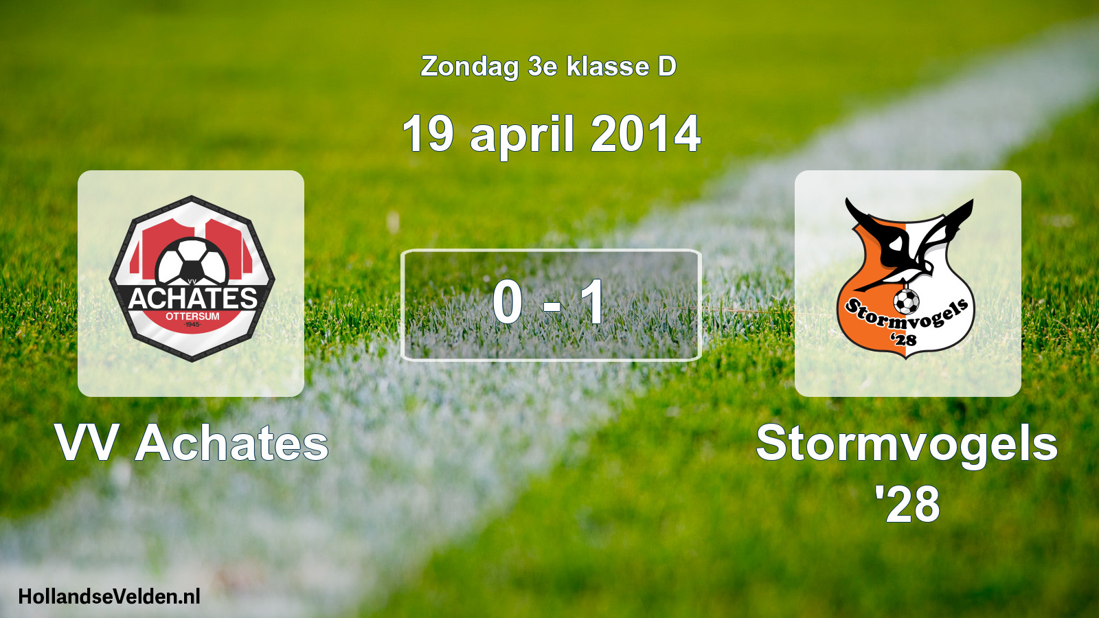 Total number of matches played: VV Achates - Stormvogels '28 0 - 1 (19 April 2014)