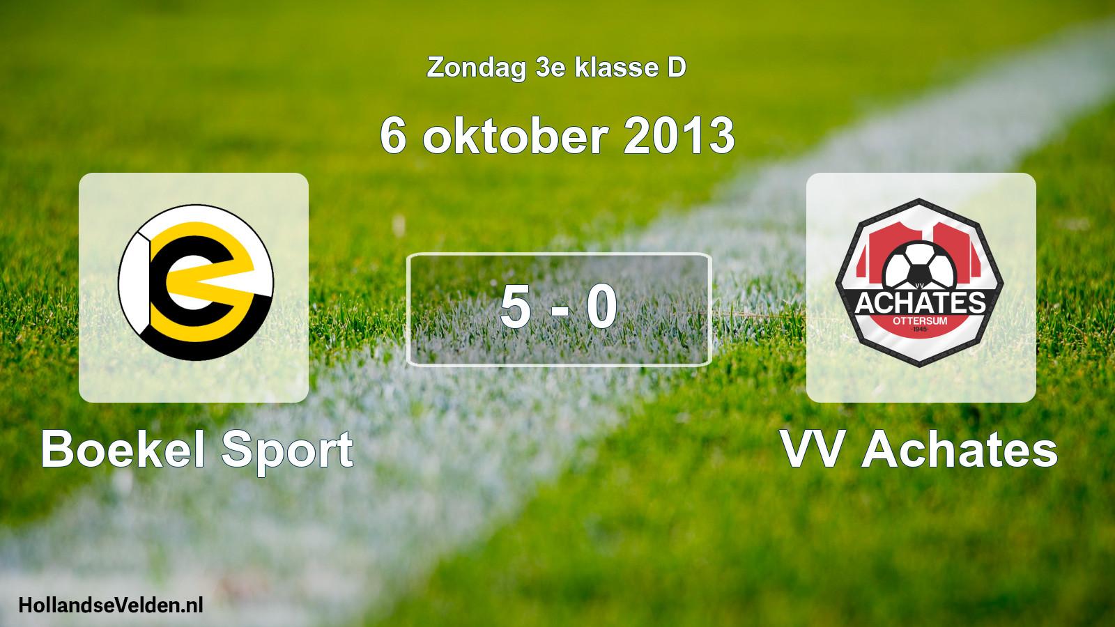 Total number of matches played: Boekel Sport - VV Achates 5 - 0 (6 October 2013)