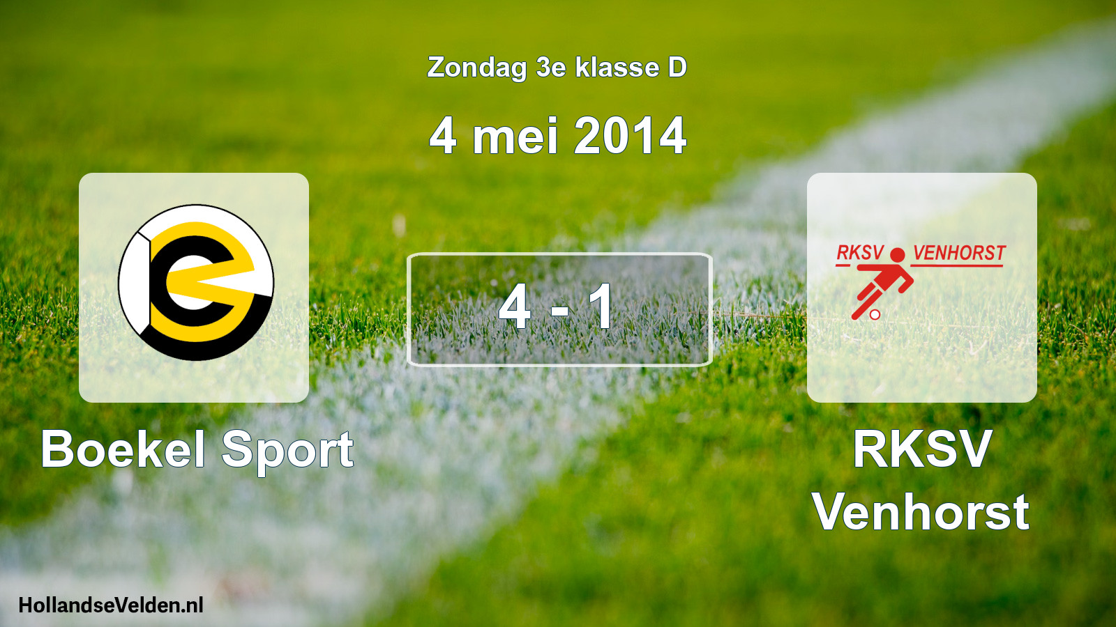 Total number of matches played: Boekel Sport - RKSV Venhorst 4 - 1 (4 May 2014)