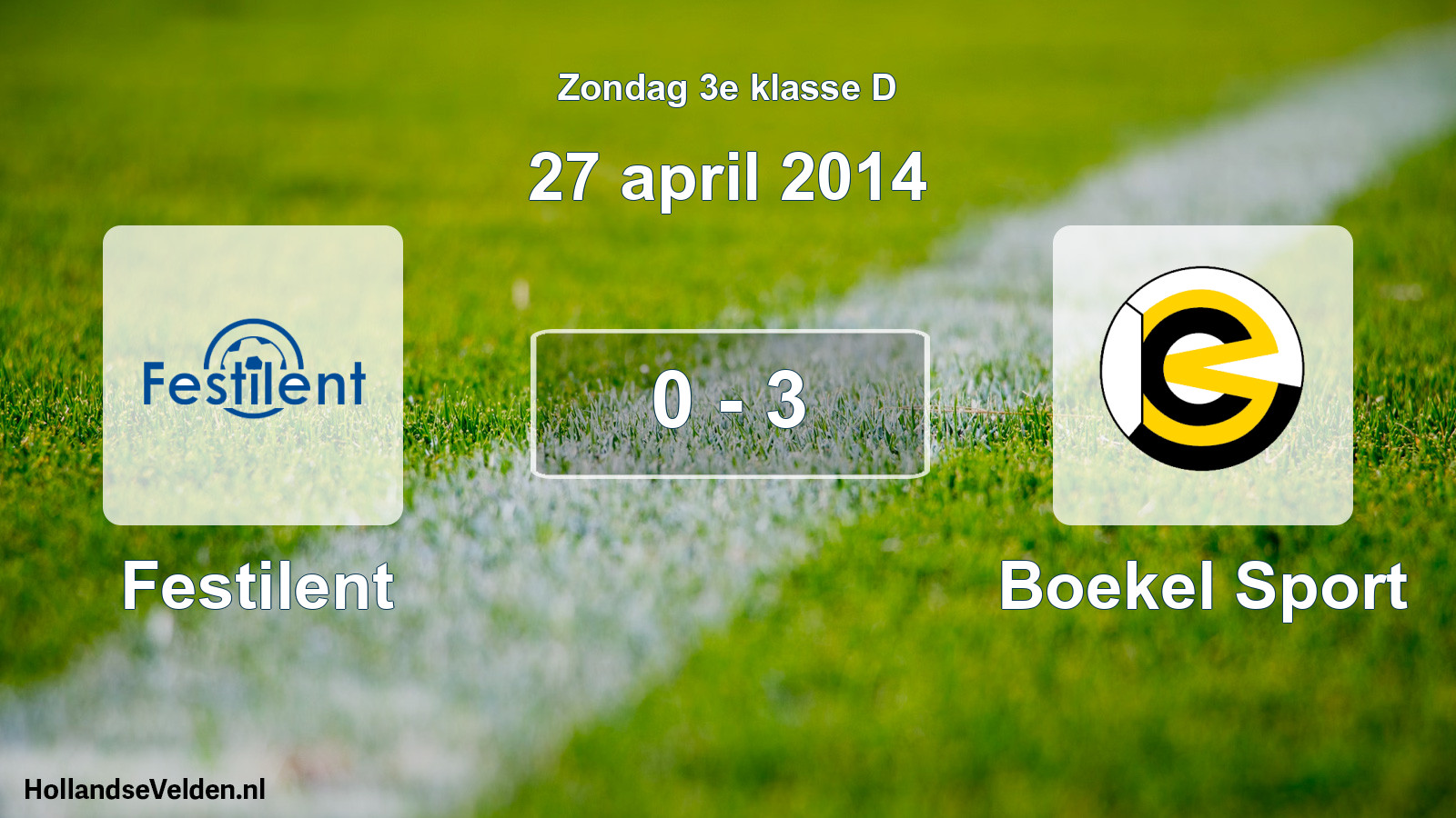 Total number of matches played: Festilent - Boekel Sport 0 - 3 (27 April 2014)