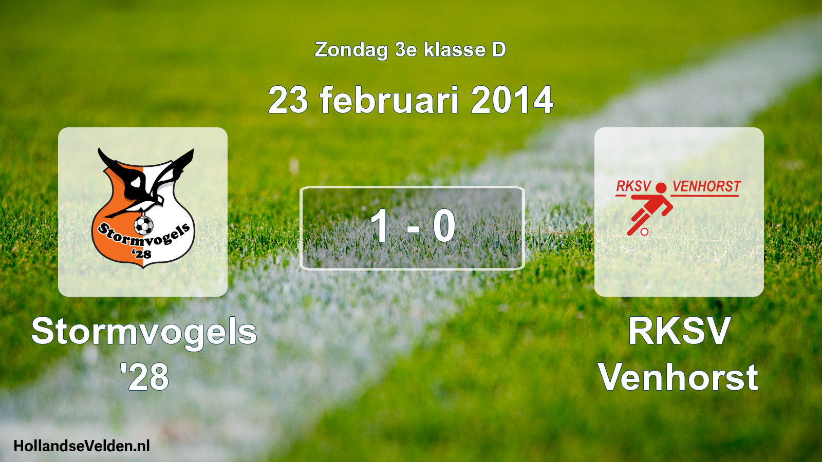 Total number of matches played: Stormvogels '28 - RKSV Venhorst 1 - 0 (23 February 2014)