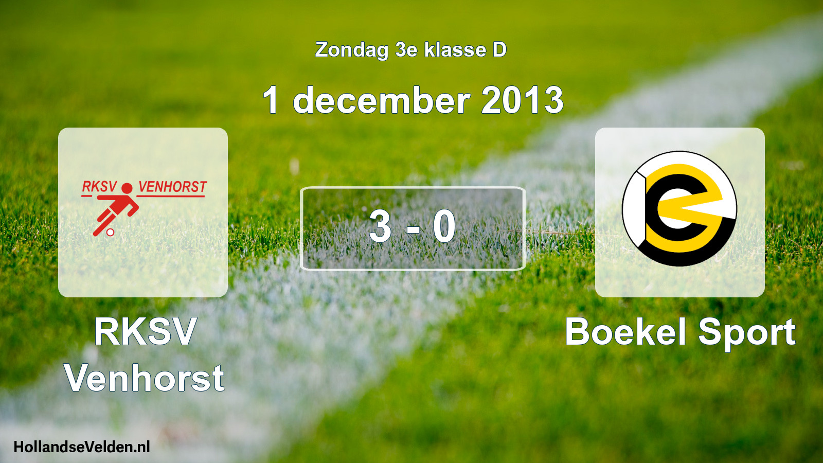 Total number of matches played: RKSV Venhorst - Boekel Sport 3 - 0 (1 December 2013)