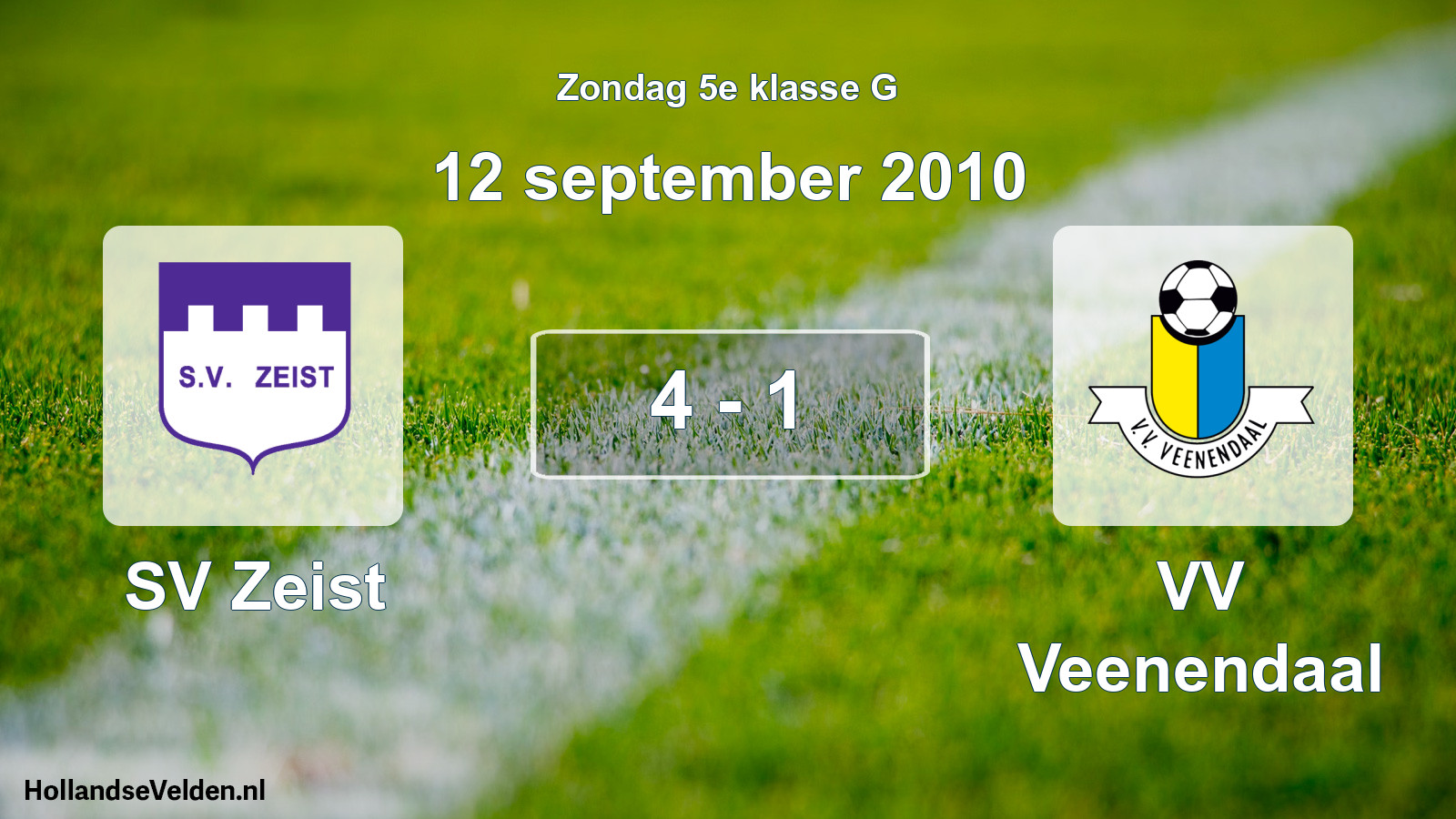 Total number of matches played: SV Zeist - VV Veenendaal 4 - 1 (12 September 2010)