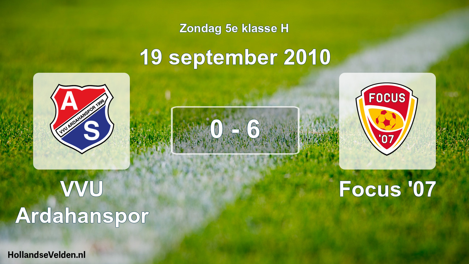 Total number of matches played: VVU Ardahanspor - Focus '07 0 - 6 (19 September 2010)