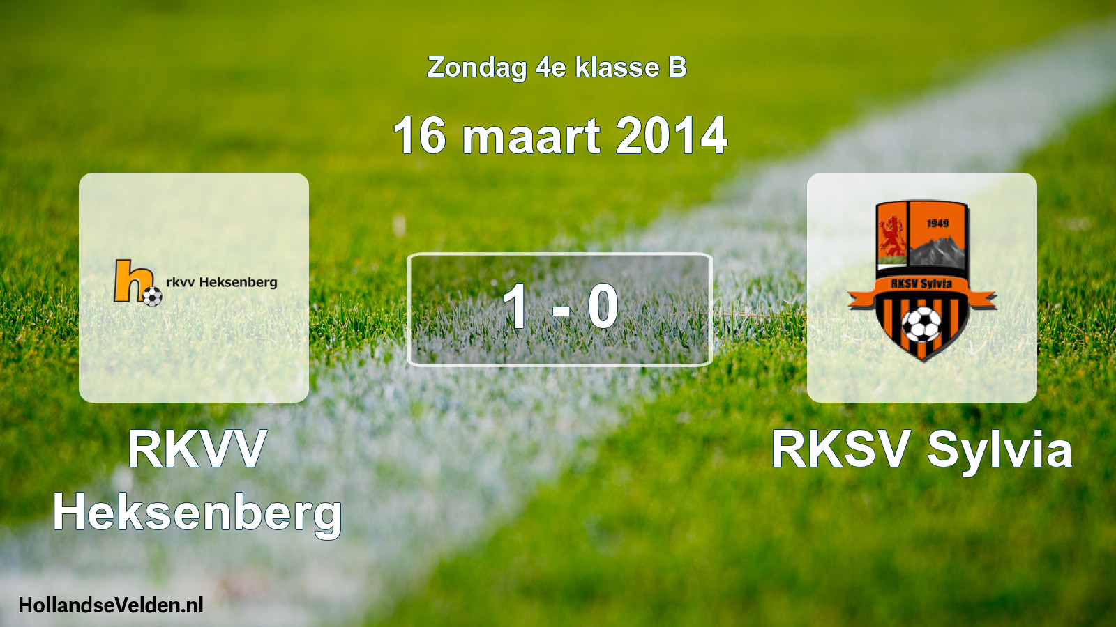 Total number of matches played: RKVV Heksenberg - RKSV Sylvia 1 - 0 (16 March 2014)