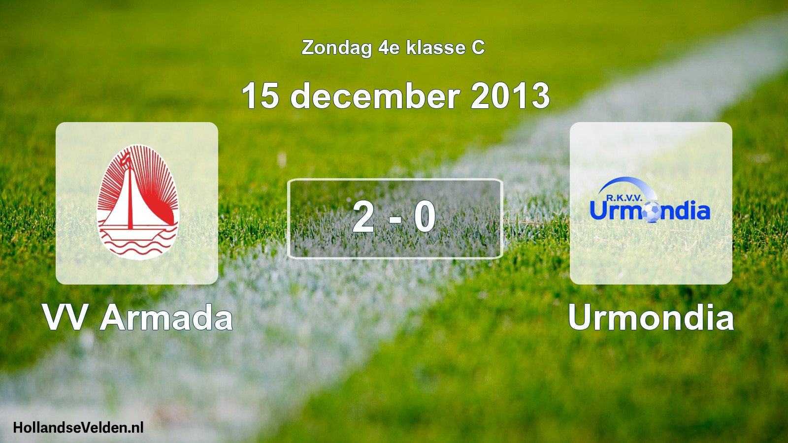 Total number of matches played: VV Armada - Urmondia 2 - 0 (15 December 2013)