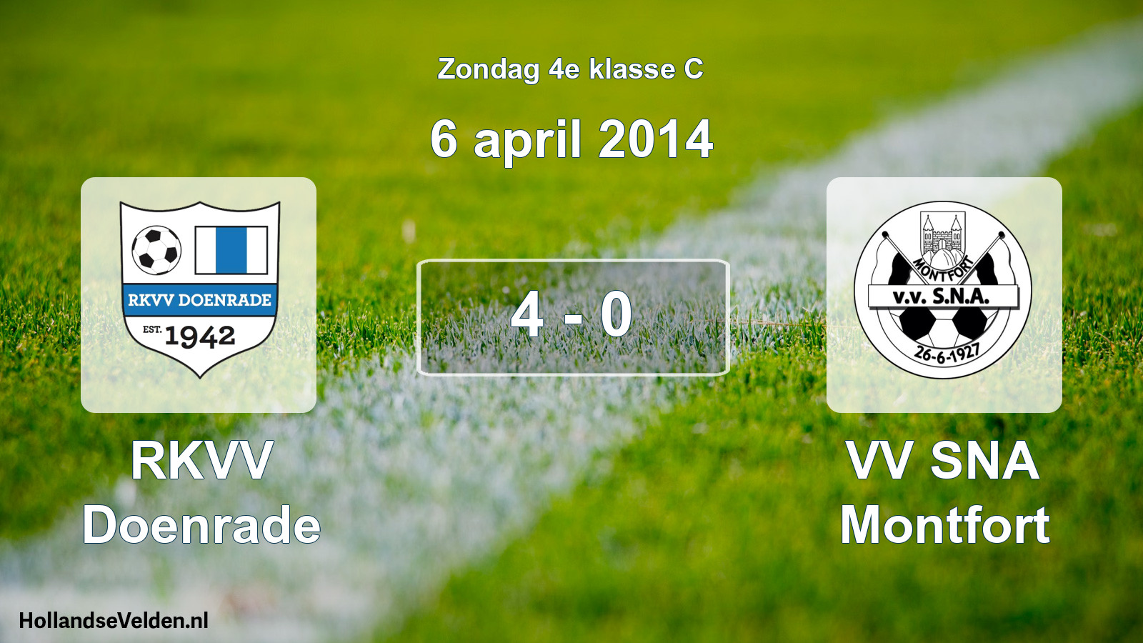 Total number of matches played: RKVV Doenrade - VV SNA Montfort 4 - 0 (6 April 2014)
