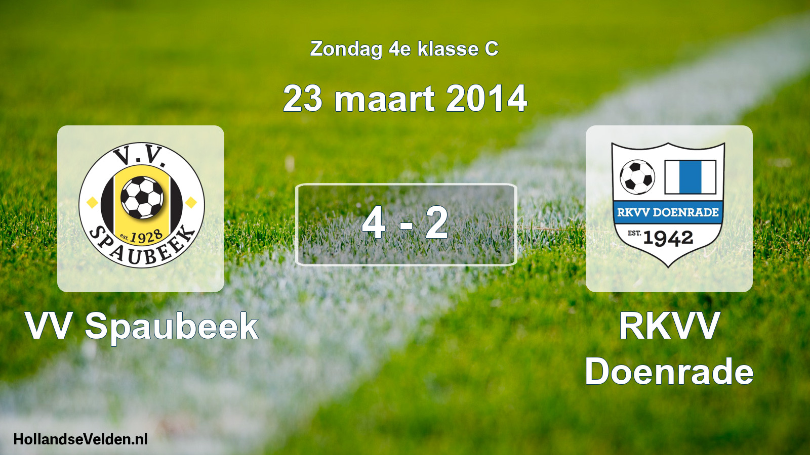 Total number of matches played: VV Spaubeek - RKVV Doenrade 4 - 2 (23 March 2014)