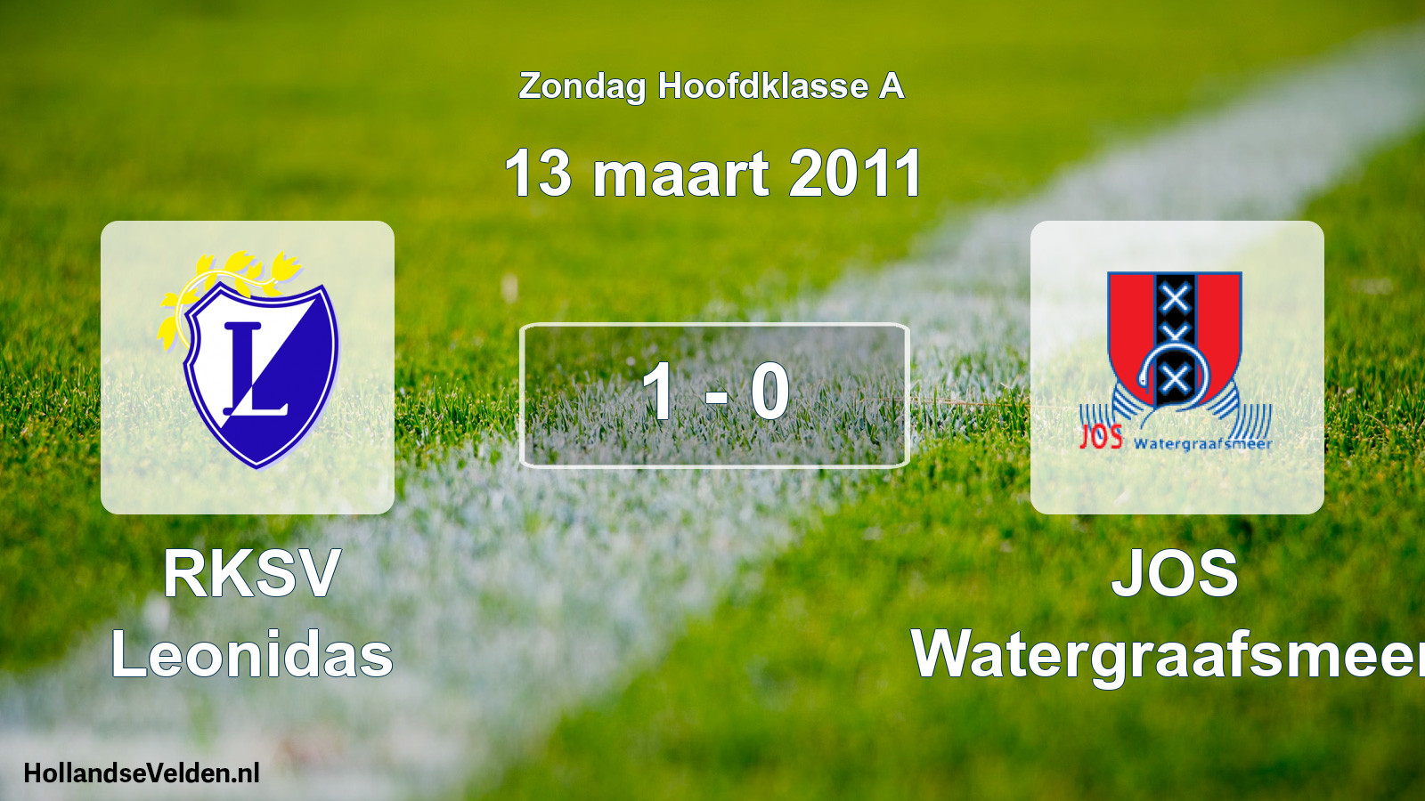 Total number of matches played: RKSV Leonidas - JOS Watergraafsmeer 1 - 0 (13 March 2011)