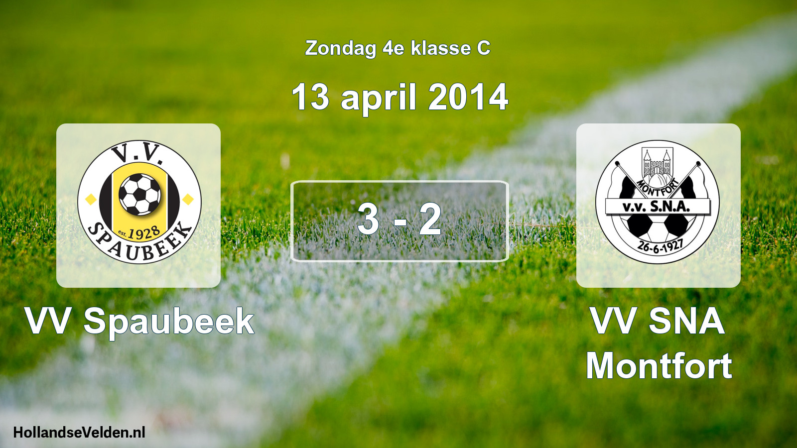 Total number of matches played: VV Spaubeek - VV SNA Montfort 3 - 2 (13 April 2014)