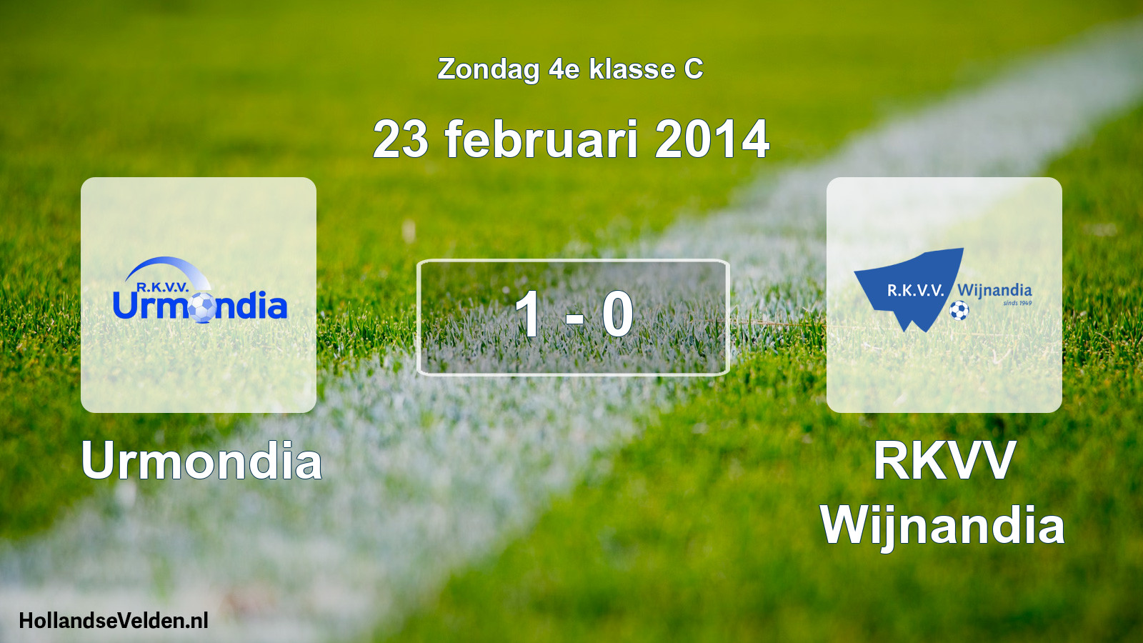 Total number of matches played: Urmondia - RKVV Wijnandia 1 - 0 (23 February 2014)