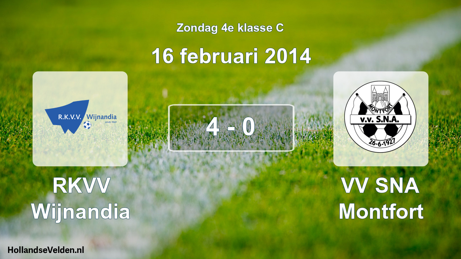 Total number of matches played: RKVV Wijnandia - VV SNA Montfort 4 - 0 (16 February 2014)