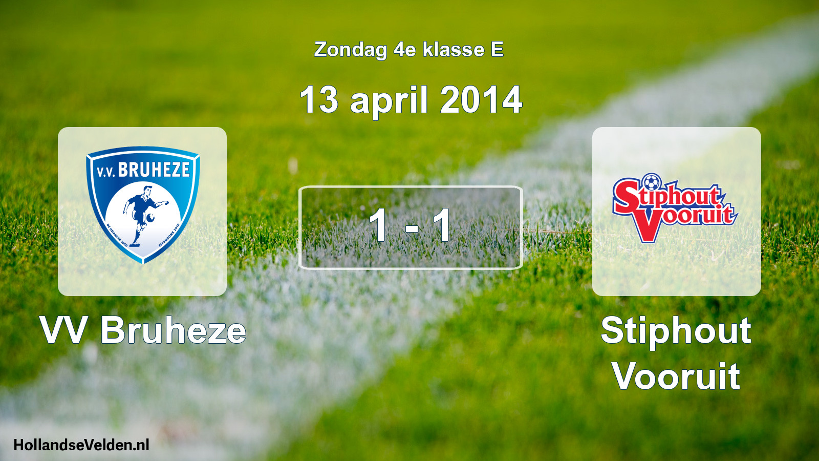 Total number of matches played: VV Bruheze - Stiphout Vooruit 1 - 1 (13 April 2014)