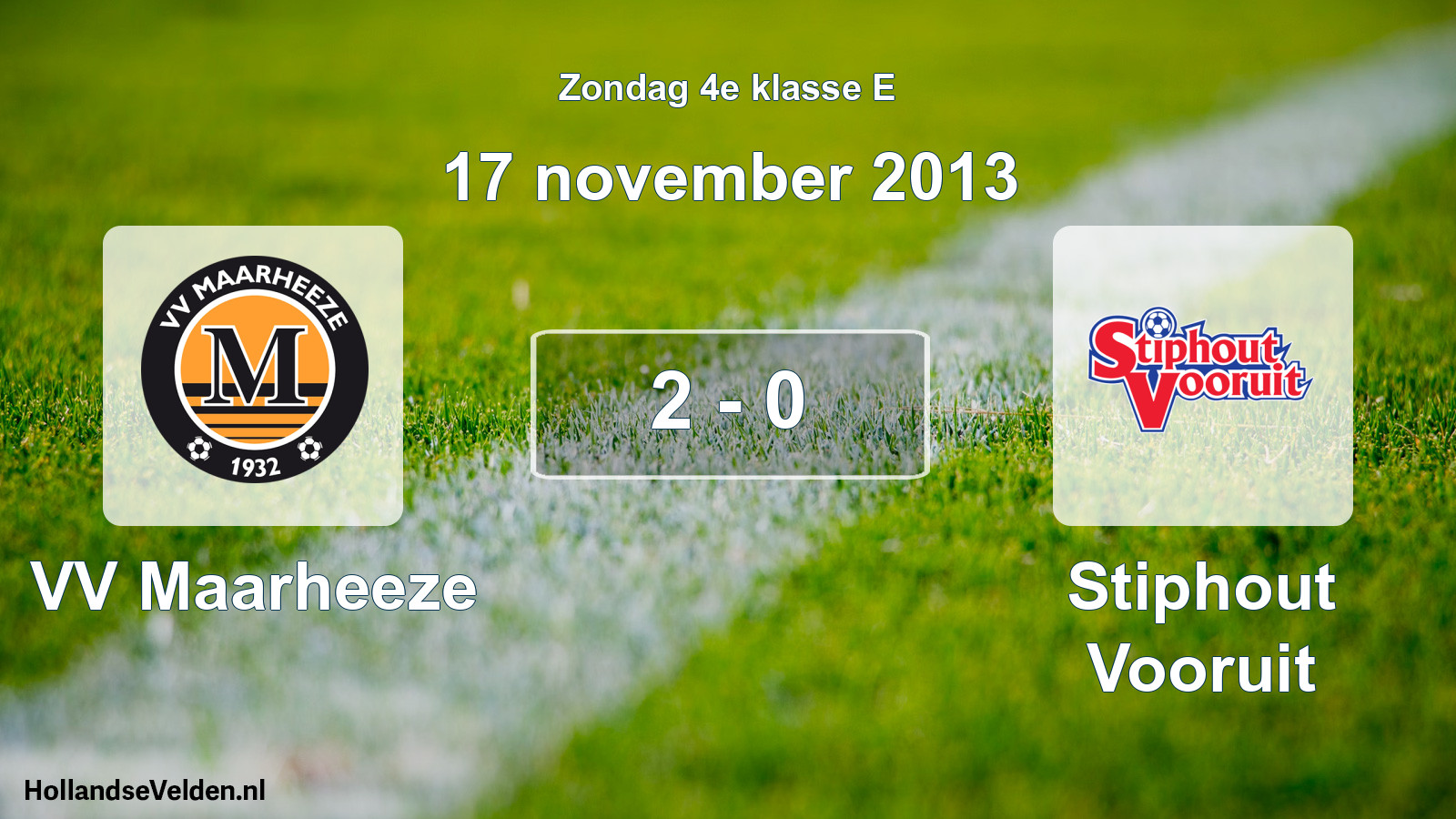 Total number of matches played: VV Maarheeze - Stiphout Vooruit 2 - 0 (17 November 2013)