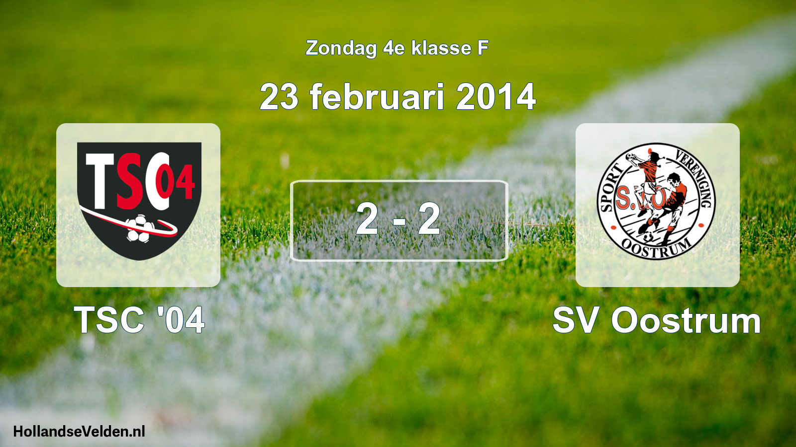 Total number of matches played: TSC '04 - SV Oostrum 2 - 2 (23 February 2014)