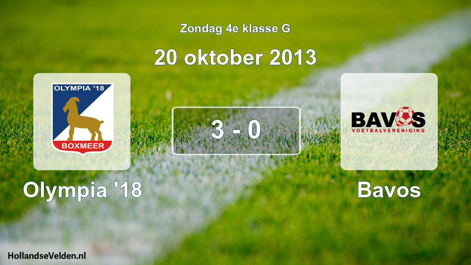 Total number of matches played: Olympia '18 - Bavos 3 - 0 (20 October 2013)