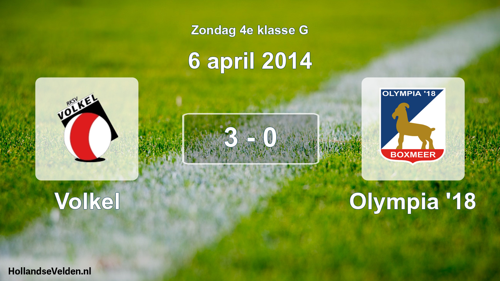 Total number of matches played: Volkel - Olympia '18 3 - 0 (6 April 2014)