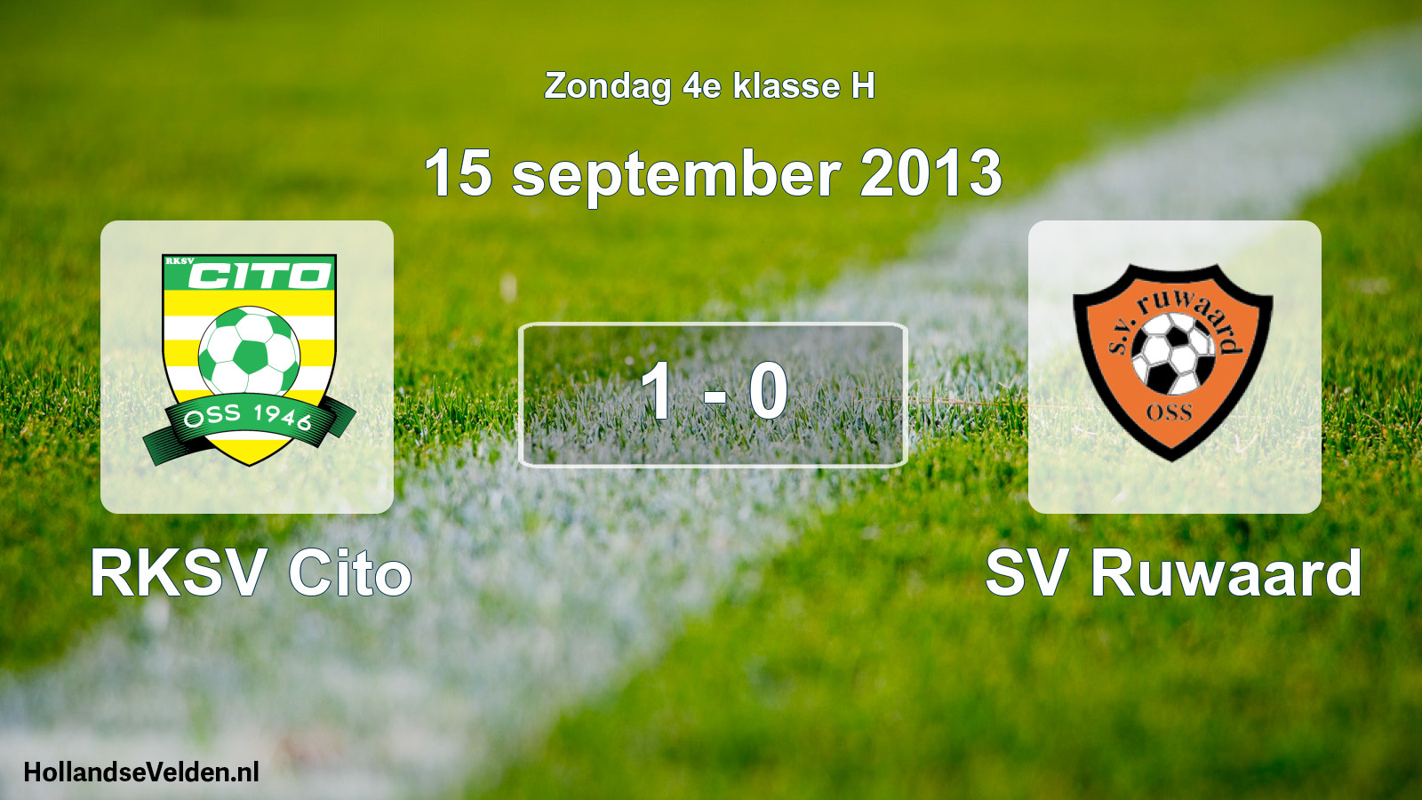 Total number of matches played: RKSV Cito - SV Ruwaard 1 - 0 (15 September 2013)