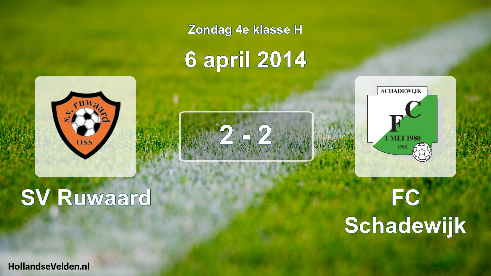 Total number of matches played: SV Ruwaard - FC Schadewijk 2 - 2 (6 April 2014)