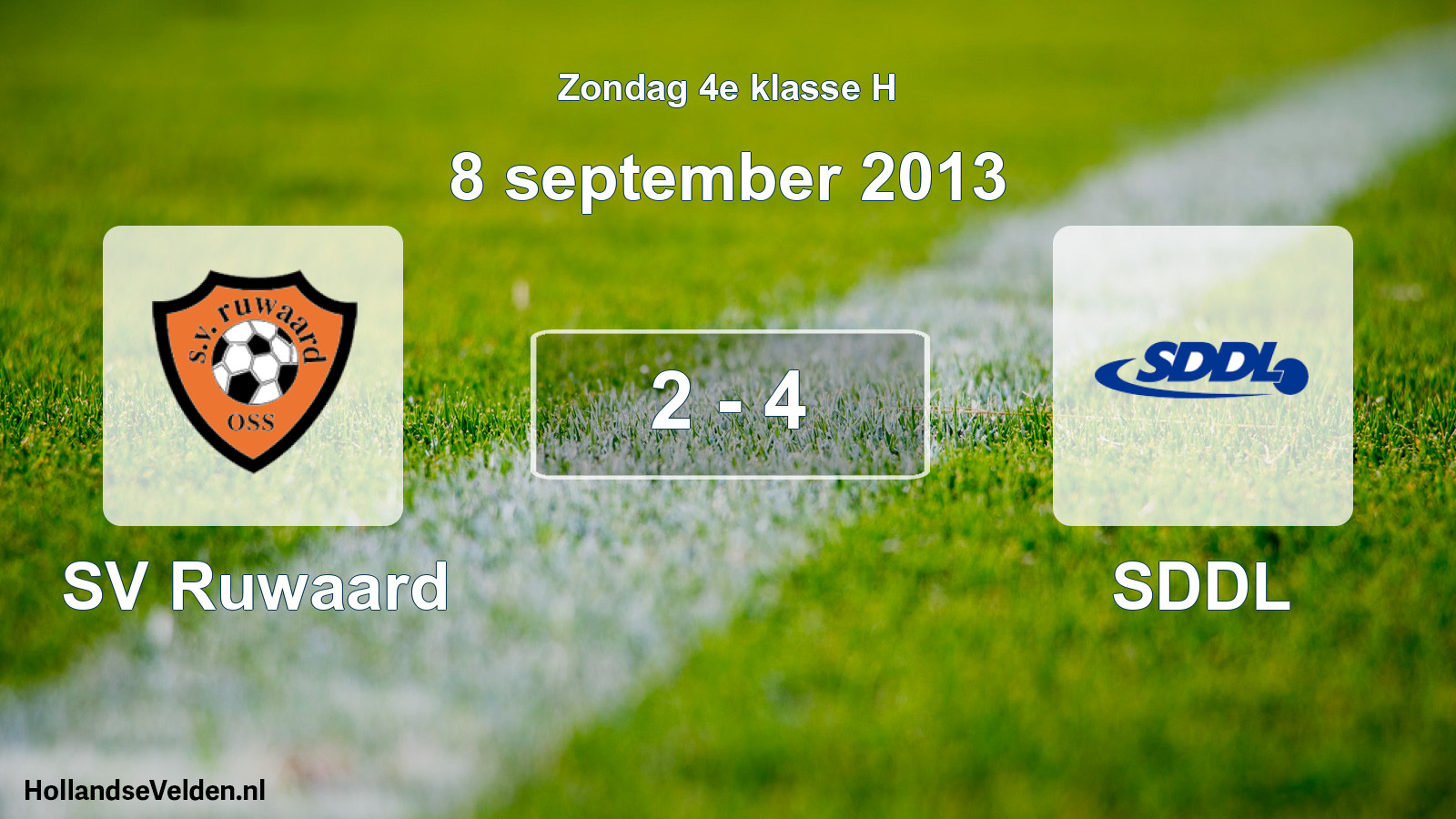 Total number of matches played: SV Ruwaard - SDDL 2 - 4 (8 September 2013)