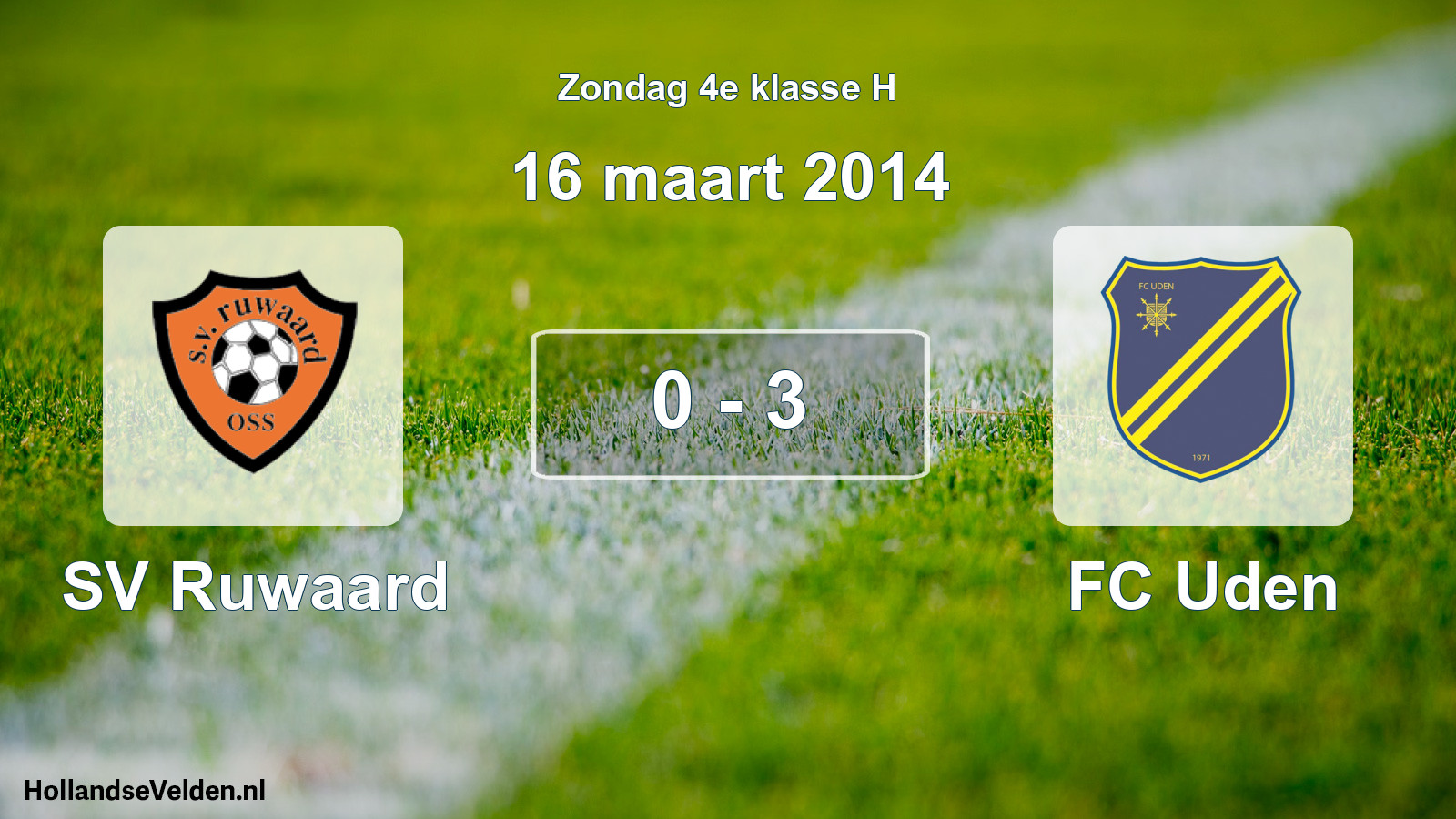 Total number of matches played: SV Ruwaard - FC Uden 0 - 3 (16 March 2014)