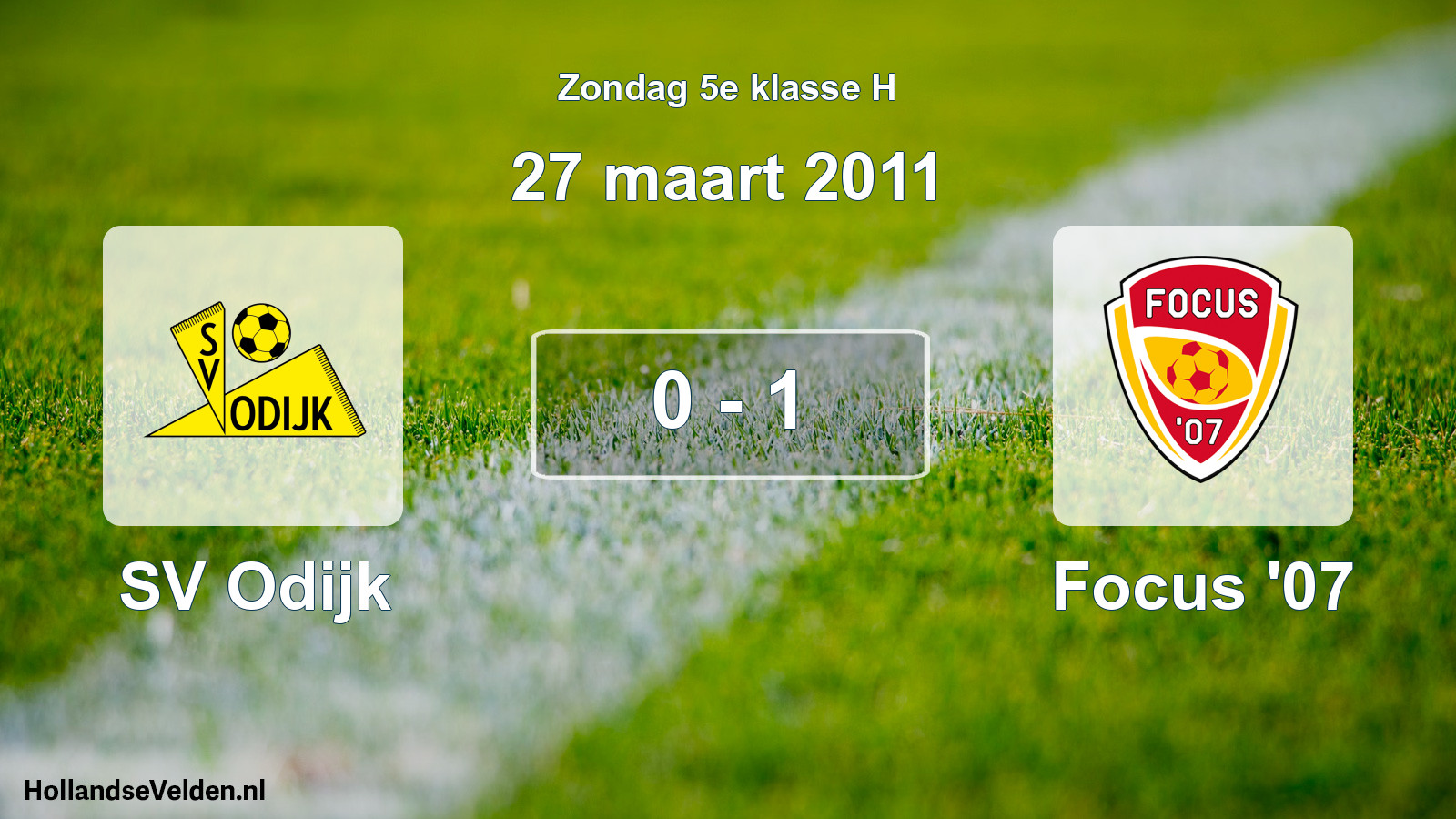 Total number of matches played: SV Odijk - Focus '07 0 - 1 (27 March 2011)