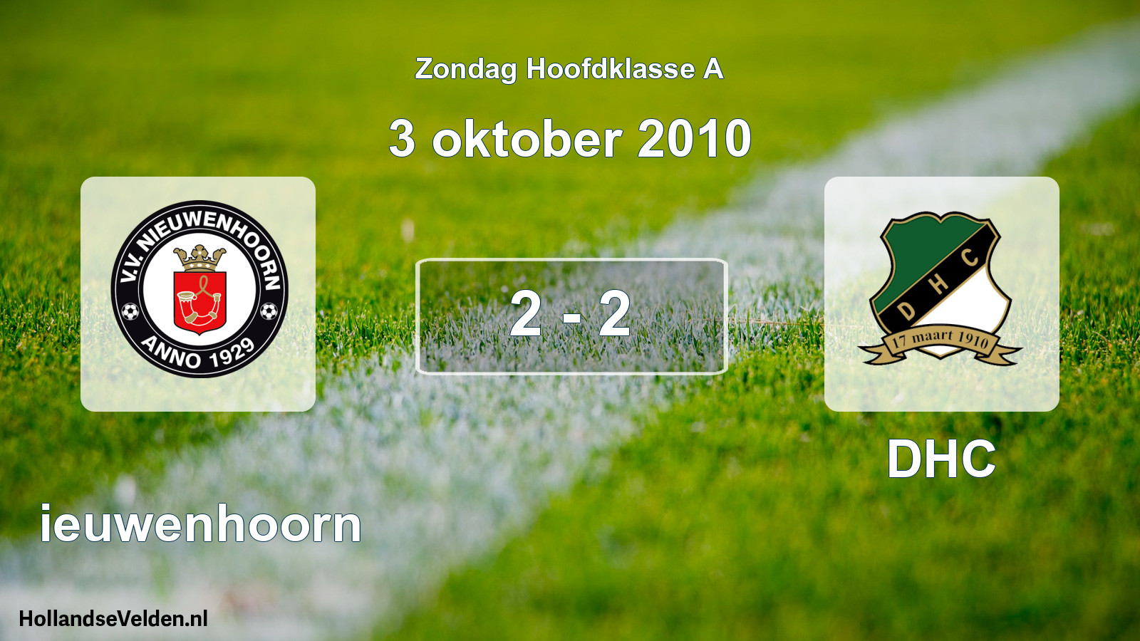 Total number of matches played: Nieuwenhoorn - DHC 2 - 2 (3 October 2010)
