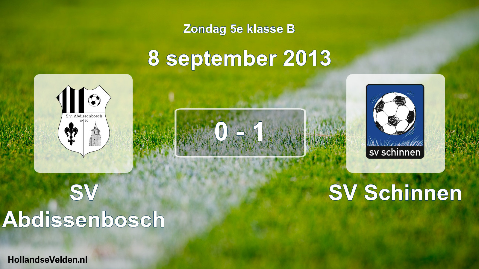 Total number of matches played: SV Abdissenbosch - SV Schinnen 0 - 1 (8 September 2013)