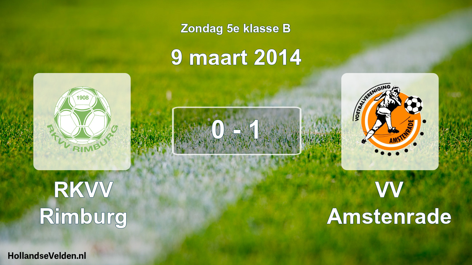 Total number of matches played: RKVV Rimburg - VV Amstenrade 0 - 1 (9 March 2014)