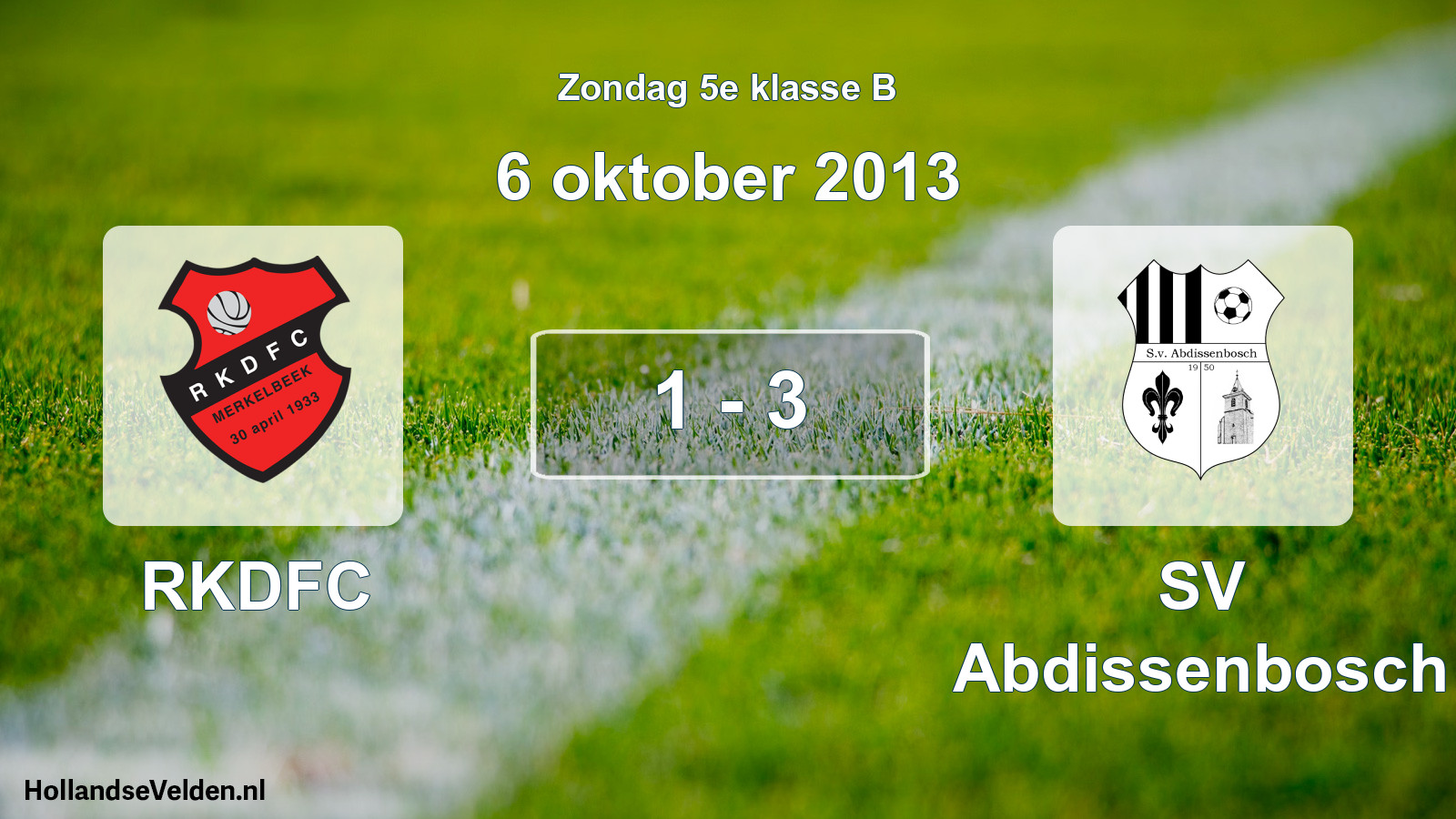 Total number of matches played: RKDFC - SV Abdissenbosch 1 - 3 (6 October 2013)