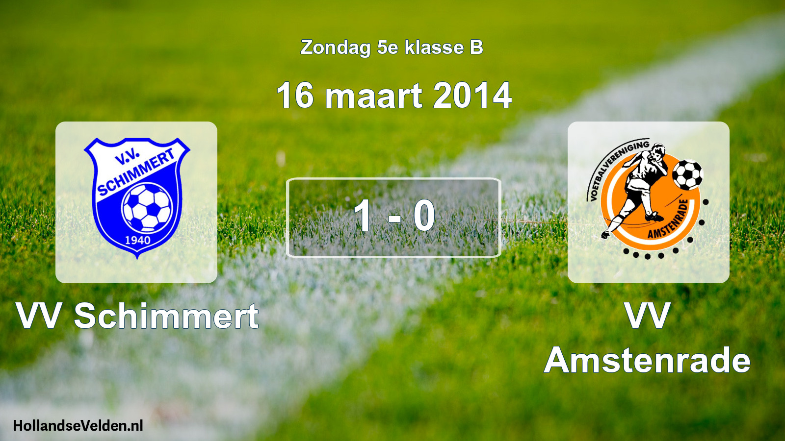 Total number of matches played: VV Schimmert - VV Amstenrade 1 - 0 (16 March 2014)