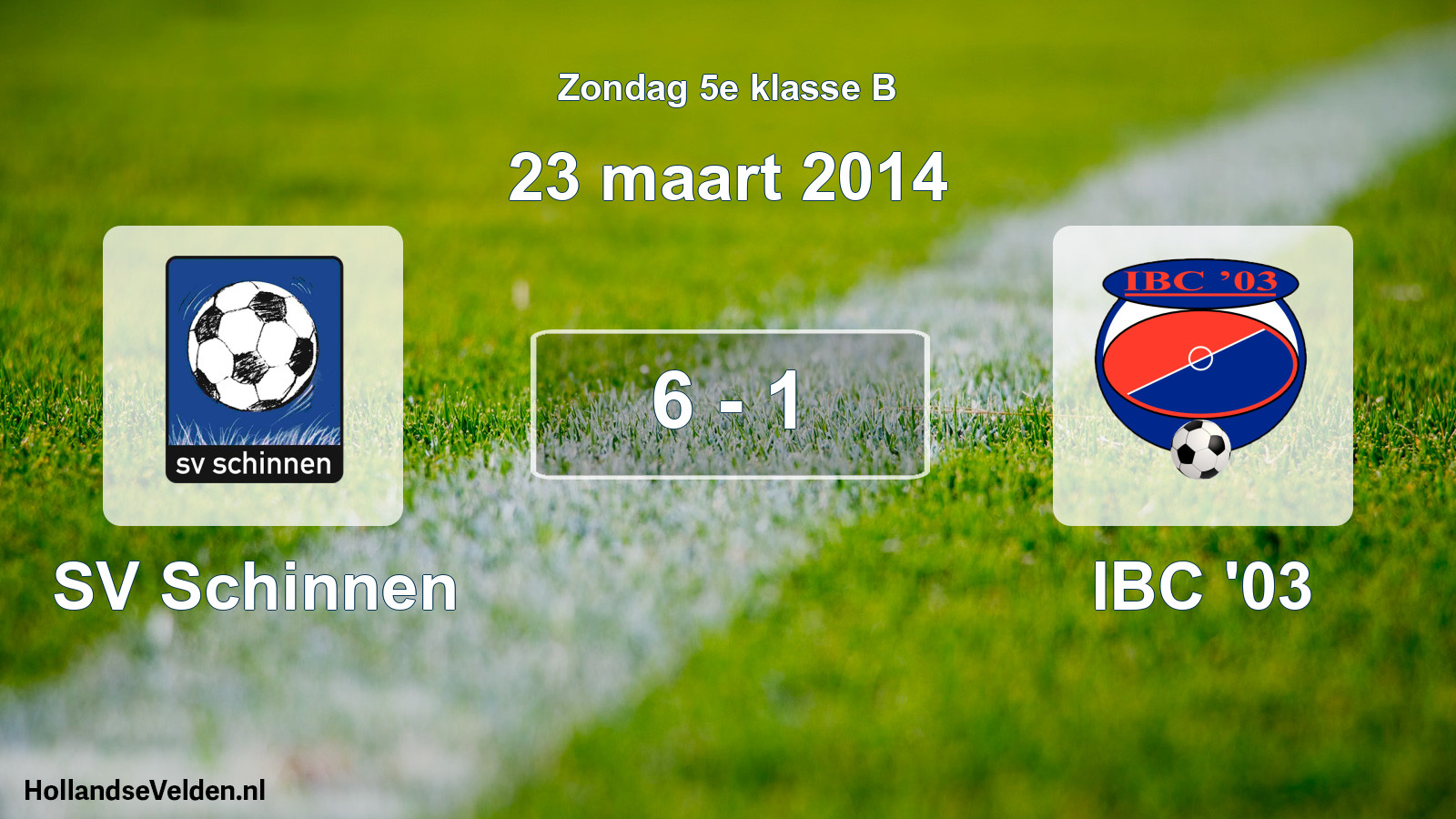 Total number of matches played: SV Schinnen - IBC '03 6 - 1 (23 March 2014)