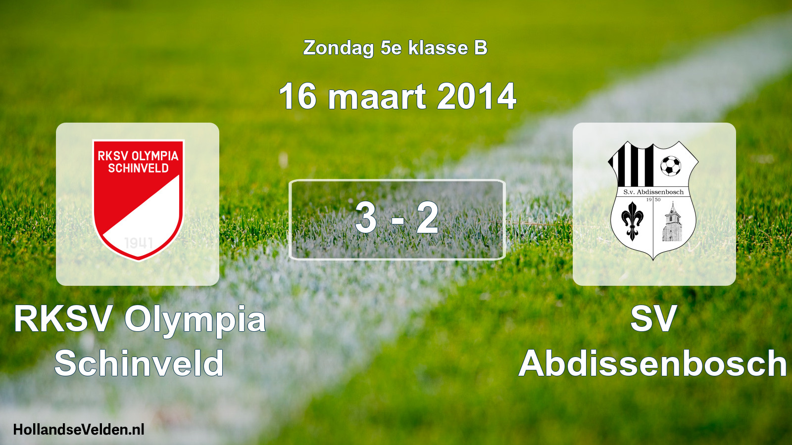 Total number of matches played: RKSV Olympia Schinveld - SV Abdissenbosch 3 - 2 (16 March 2014)