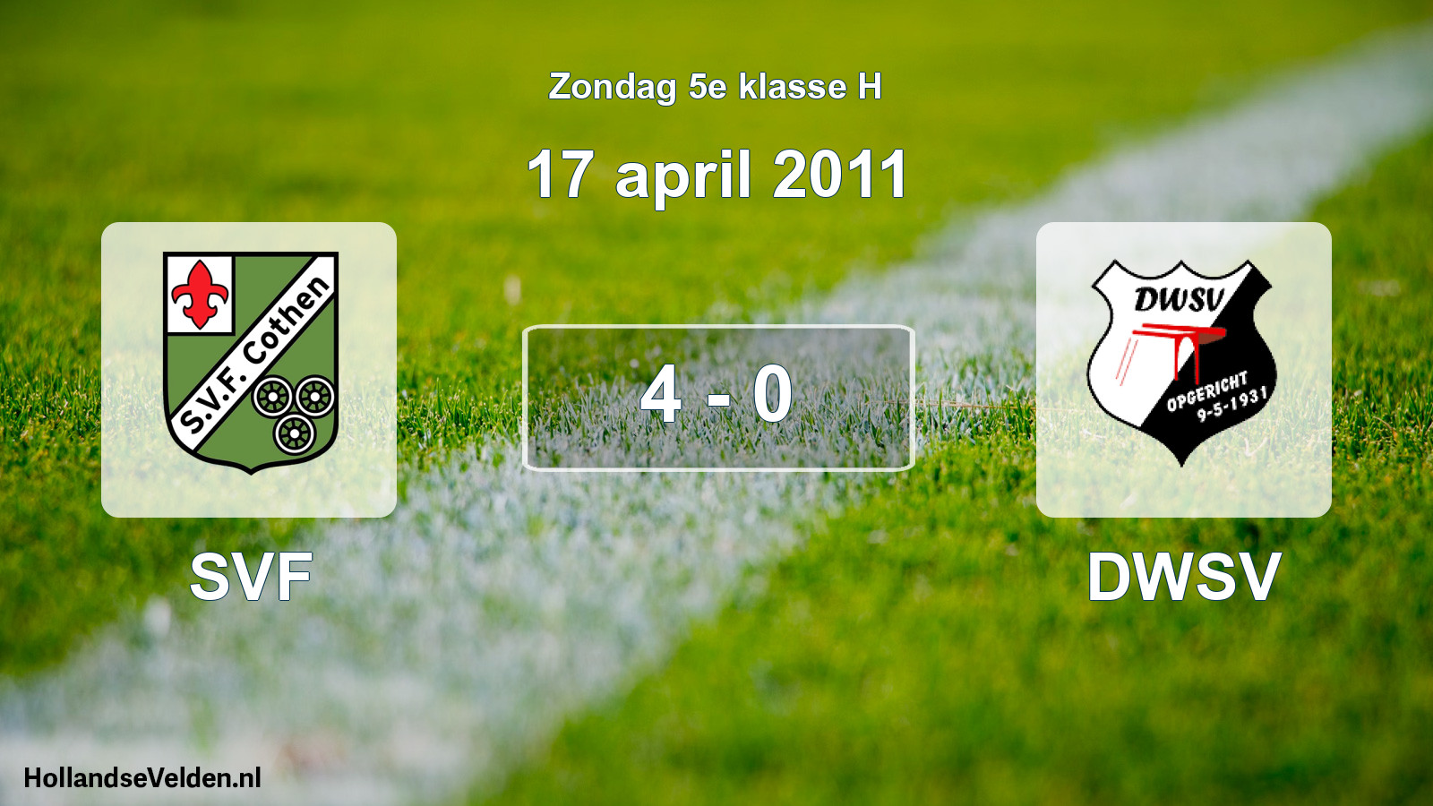 Total number of matches played: SVF - DWSV 4 - 0 (17 April 2011)