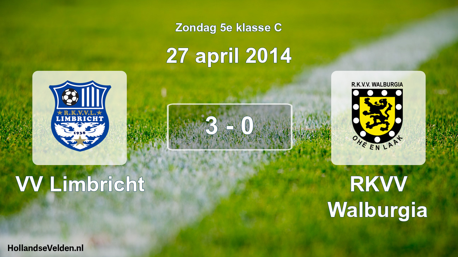 Total number of matches played: VV Limbricht - RKVV Walburgia 3 - 0 (27 April 2014)