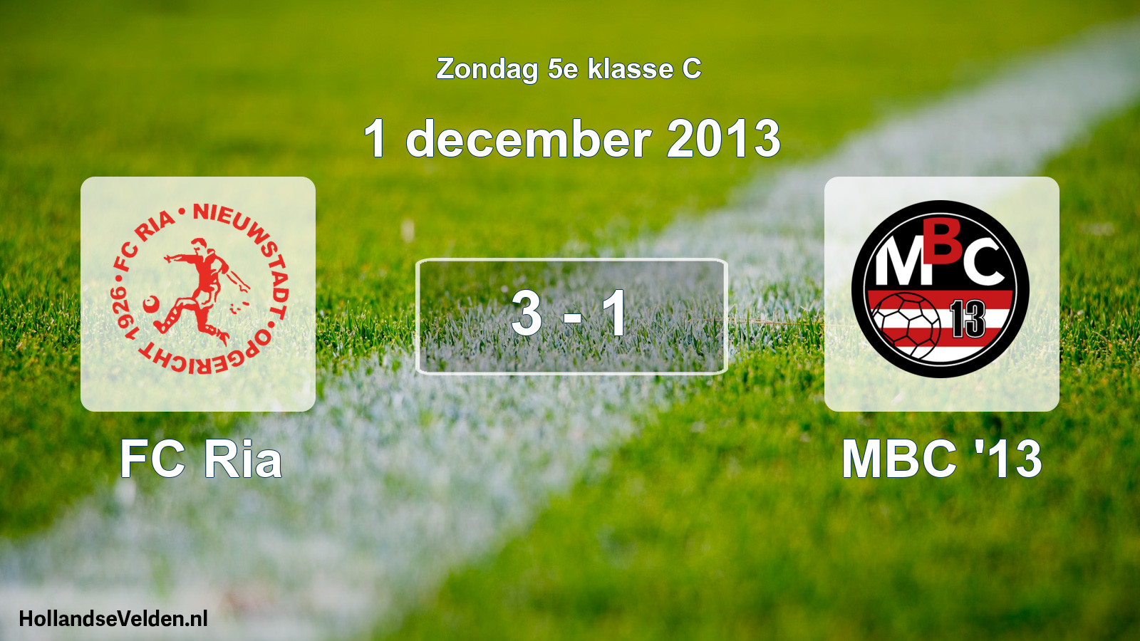 Total number of matches played: FC Ria - MBC '13 3 - 1 (1 December 2013)