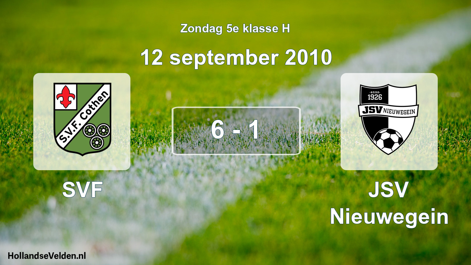 Total number of matches played: SVF - JSV Nieuwegein 6 - 1 (12 September 2010)