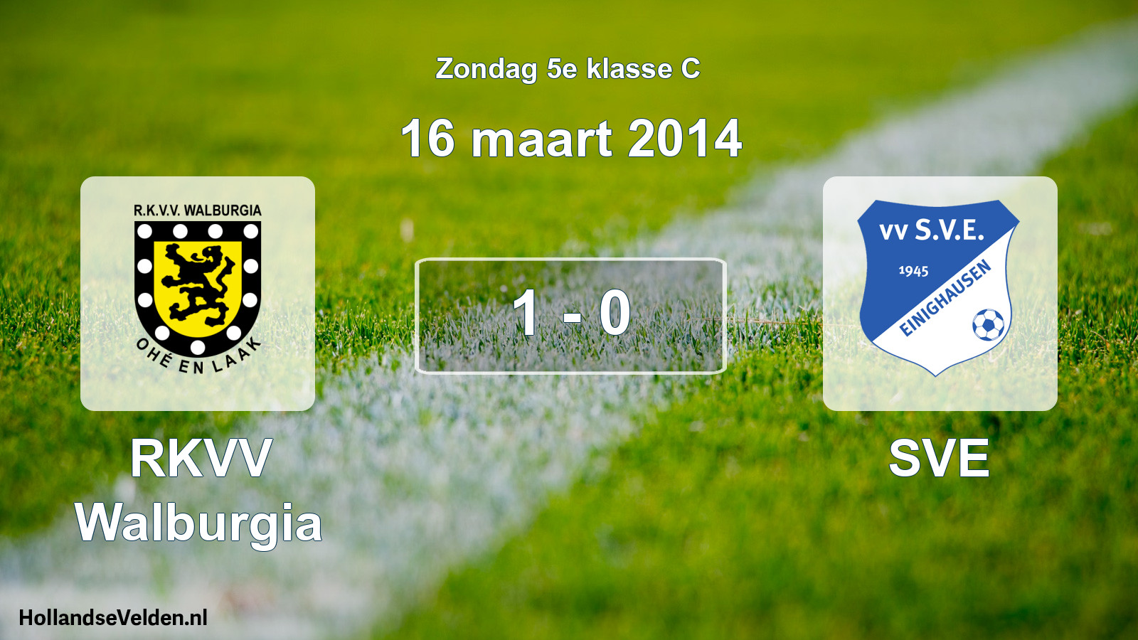 Total number of matches played: RKVV Walburgia - SVE 1 - 0 (16 March 2014)
