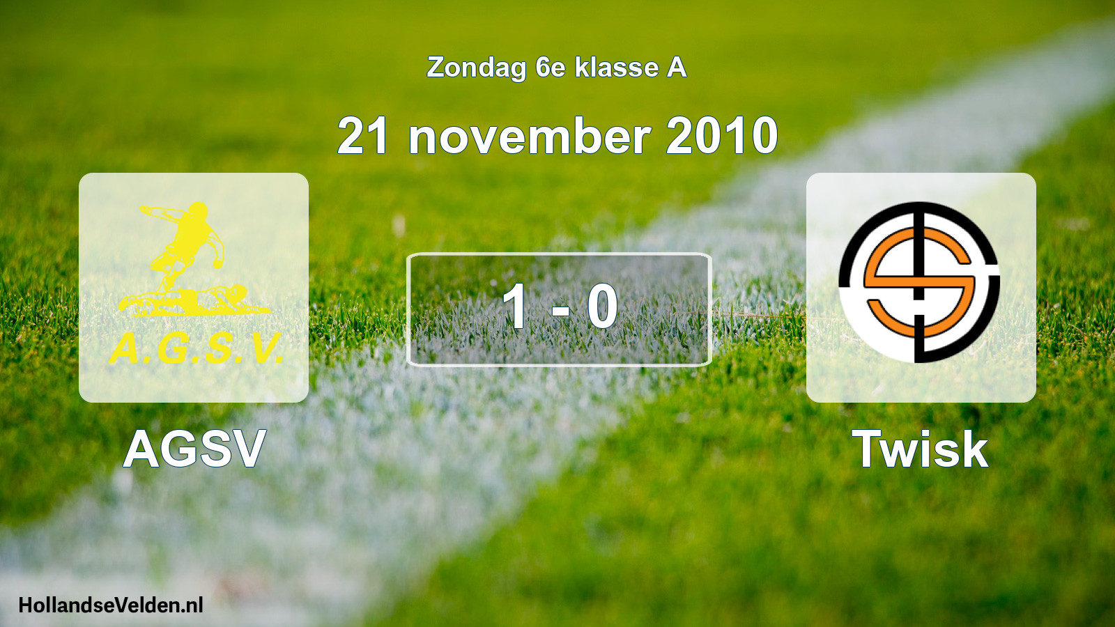 Total number of matches played: AGSV - Twisk 1 - 0 (21 November 2010)