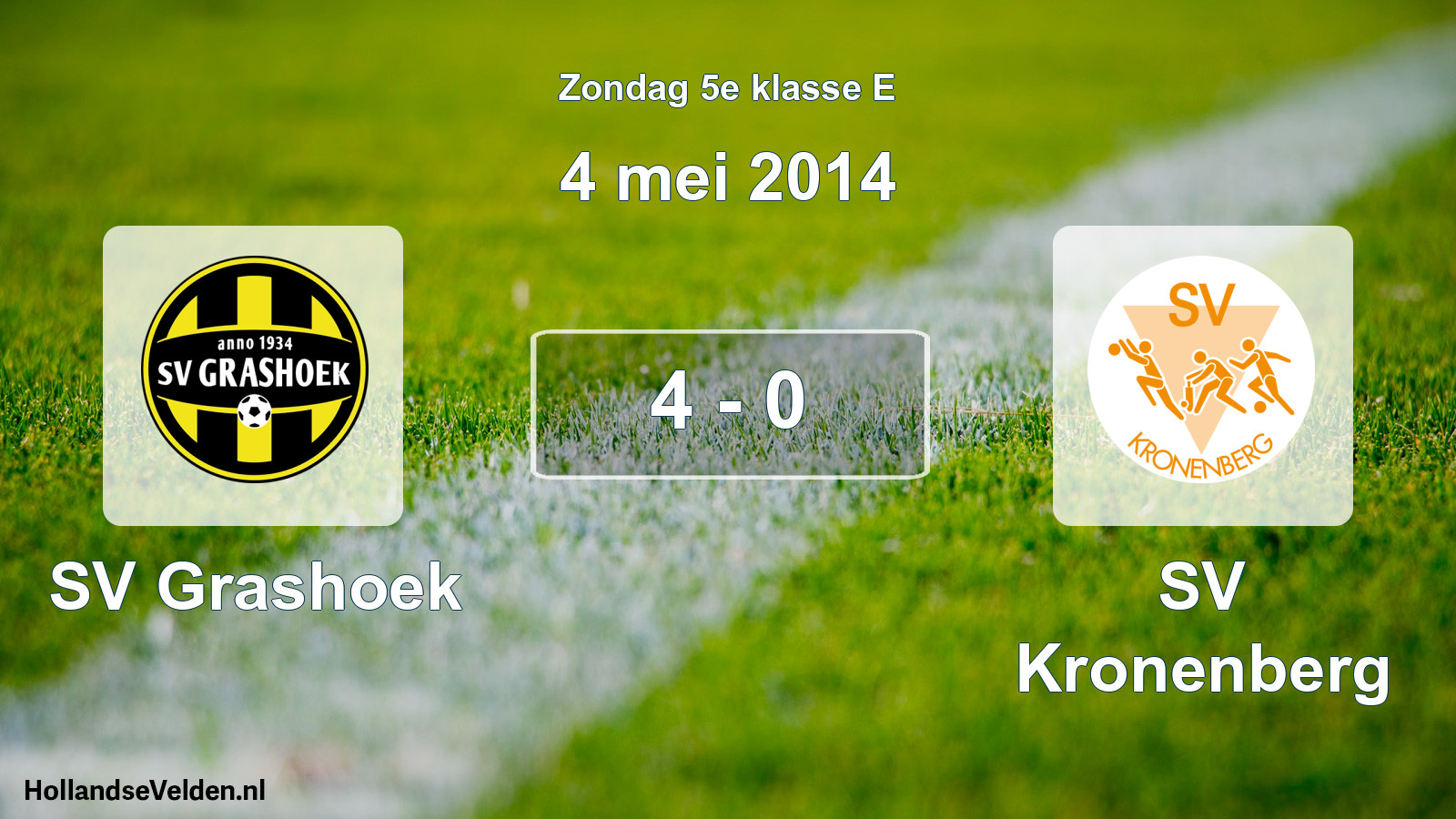 Total number of matches played: SV Grashoek - SV Kronenberg 4 - 0 (4 May 2014)