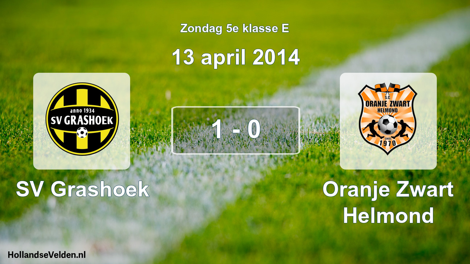 Total number of matches played: SV Grashoek - Oranje Zwart Helmond 1 - 0 (13 April 2014)