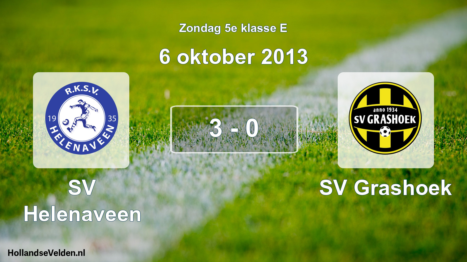 Total number of matches played: SV Helenaveen - SV Grashoek 3 - 0 (6 October 2013)