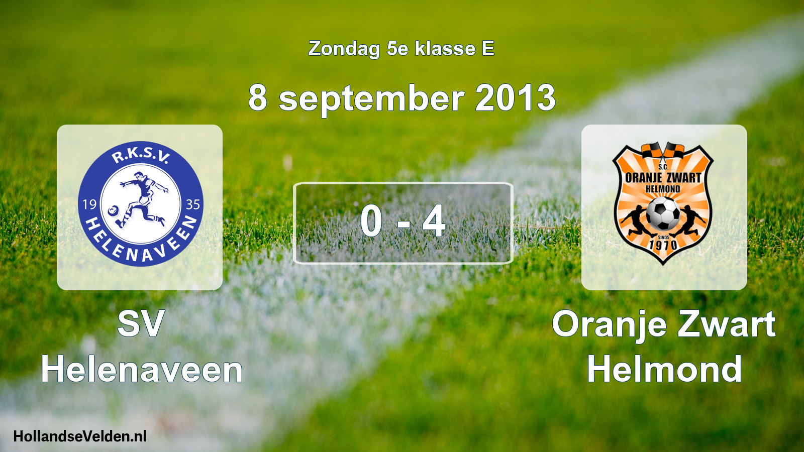 Total number of matches played: SV Helenaveen - Oranje Zwart Helmond 0 - 4 (8 September 2013)
