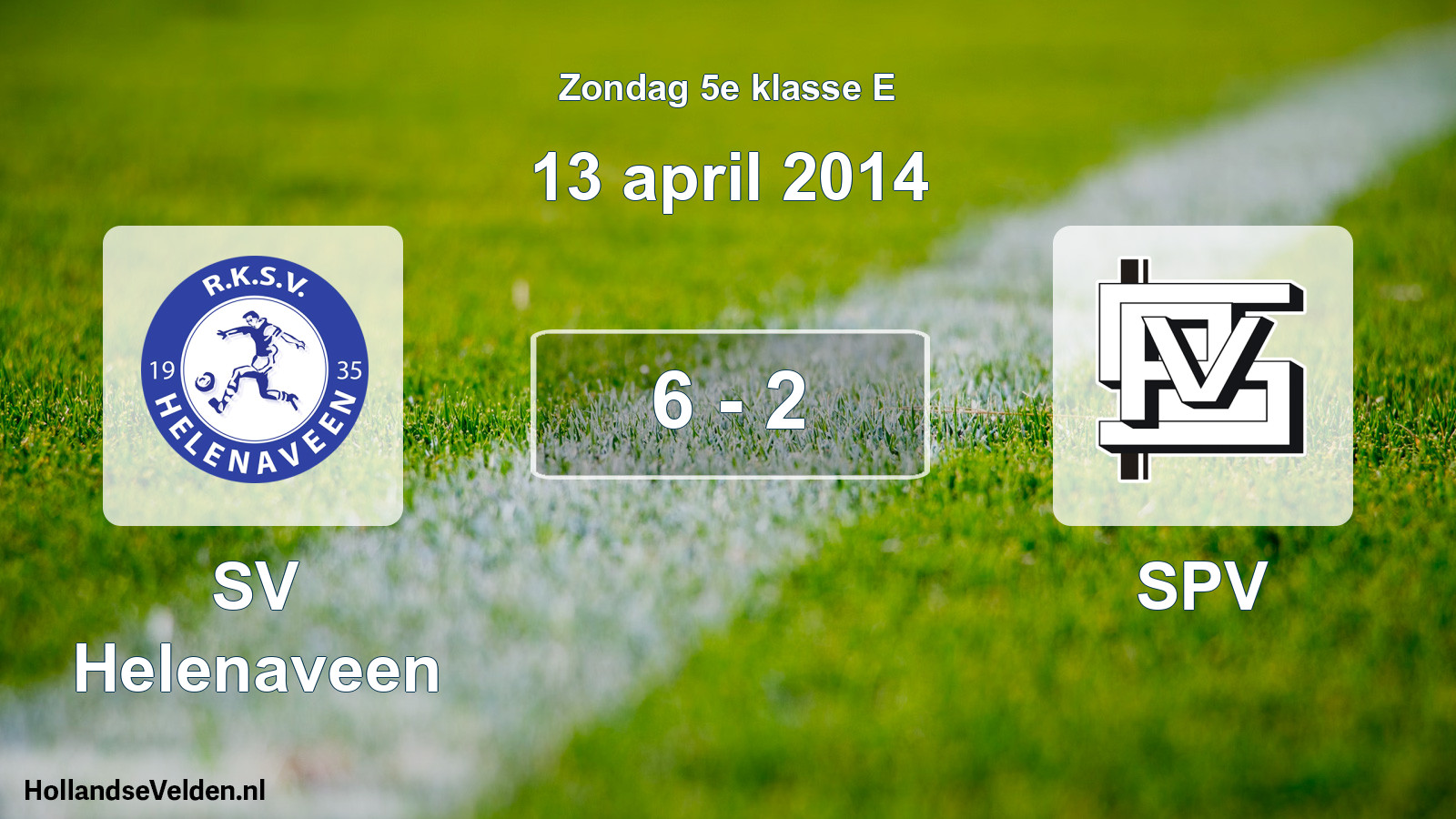 Total number of matches played: SV Helenaveen - SPV 6 - 2 (13 April 2014)