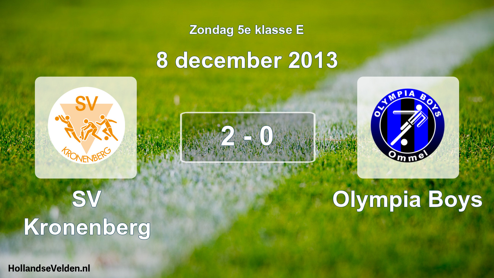 Total number of matches played: SV Kronenberg - Olympia Boys 2 - 0 (8 December 2013)