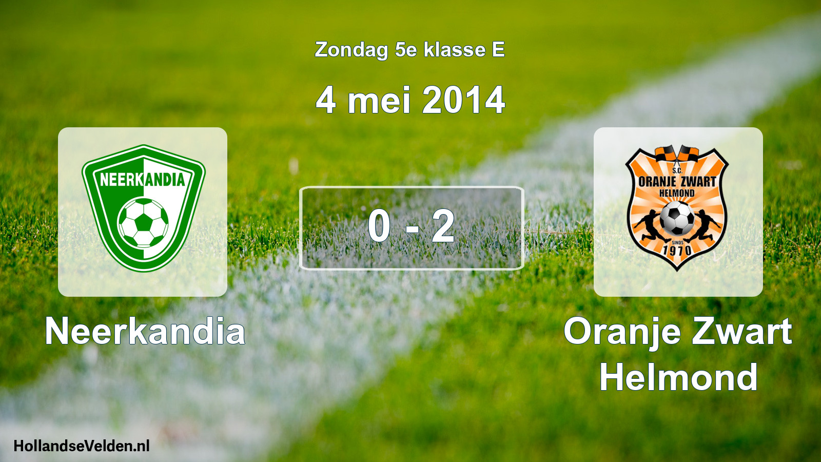 Total number of matches played: Neerkandia - Oranje Zwart Helmond 0 - 2 (4 May 2014)