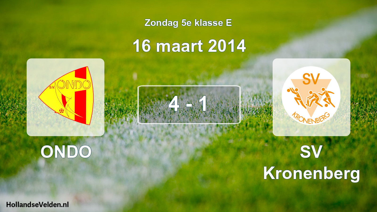 Total number of matches played: ONDO - SV Kronenberg 4 - 1 (16 March 2014)