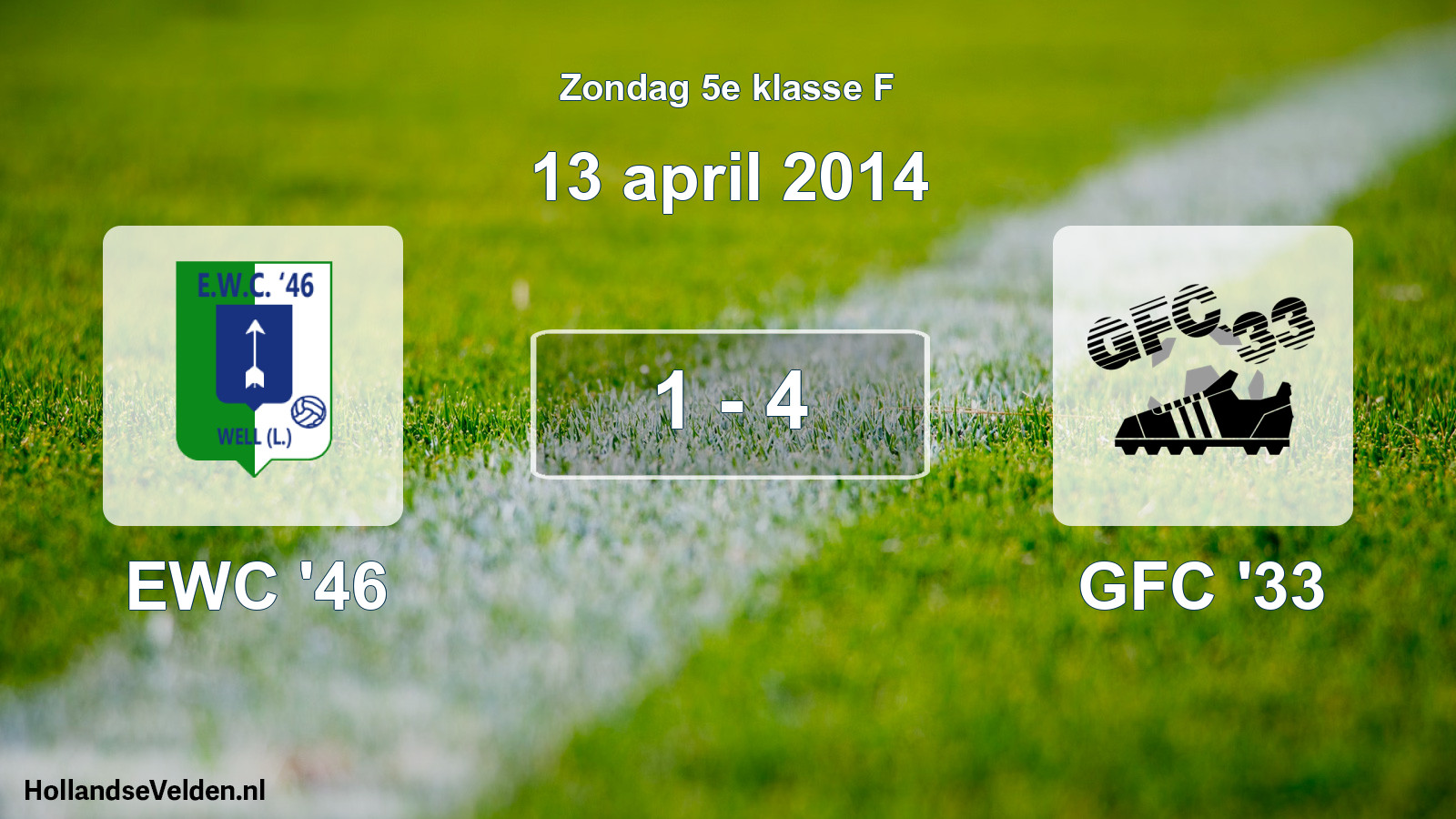 Total number of matches played: EWC '46 - GFC '33 1 - 4 (13 April 2014)