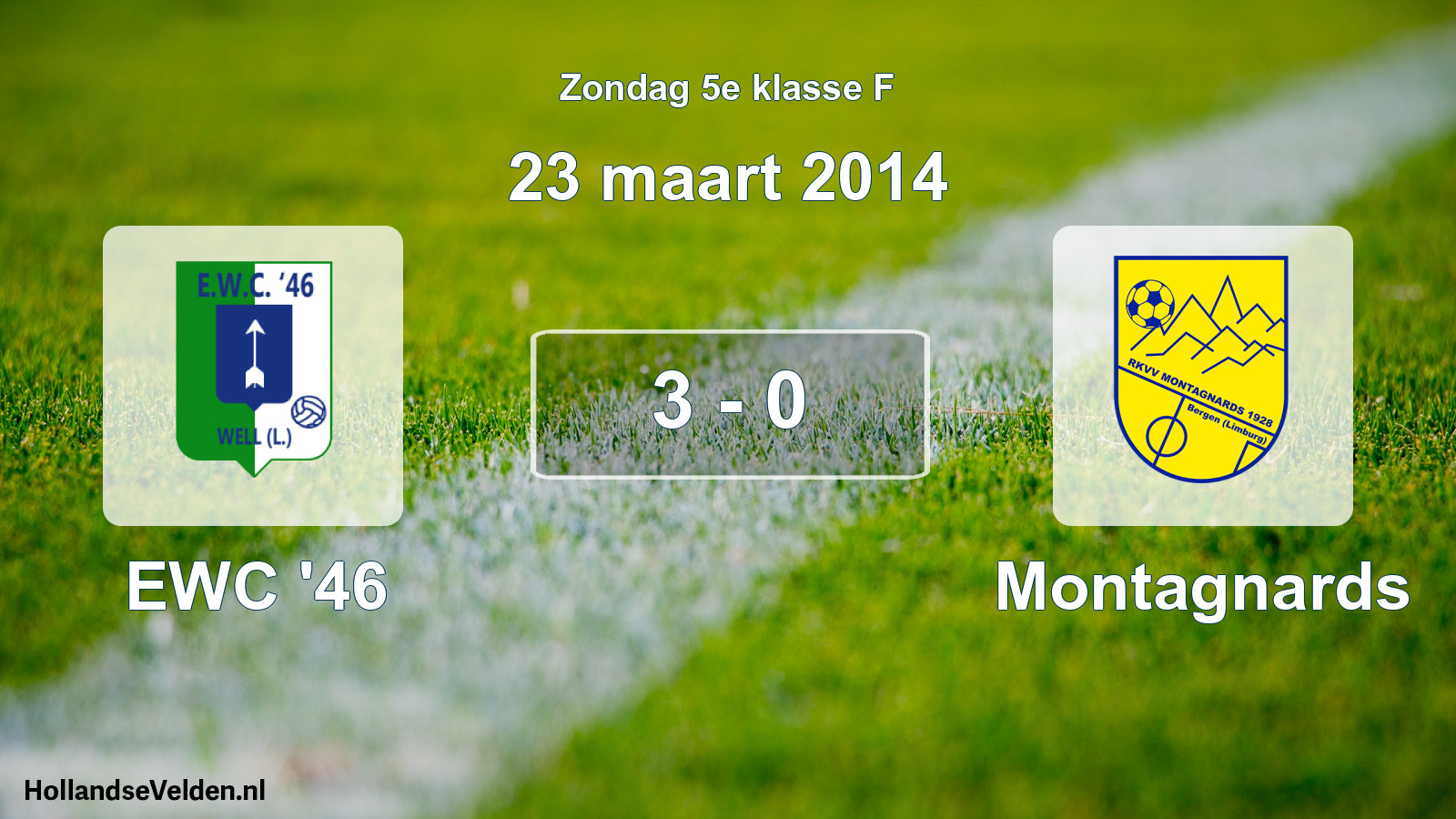 Total number of matches played: EWC '46 - Montagnards 3 - 0 (23 March 2014)