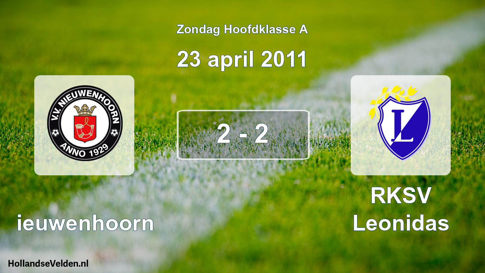 Total number of matches played: Nieuwenhoorn - RKSV Leonidas 2 - 2 (23 April 2011)